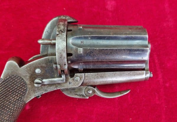 X X X SOLD X X X  Pin-fire pepper-box revolver. Circa 1865. Ref 4144.