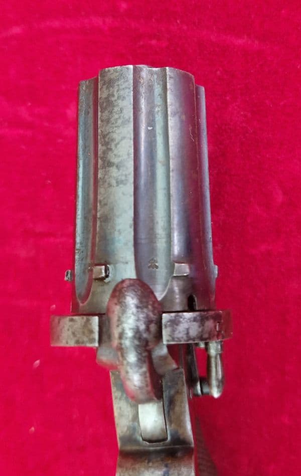 X X X SOLD X X X  Pin-fire pepper-box revolver. Circa 1865. Ref 4144.