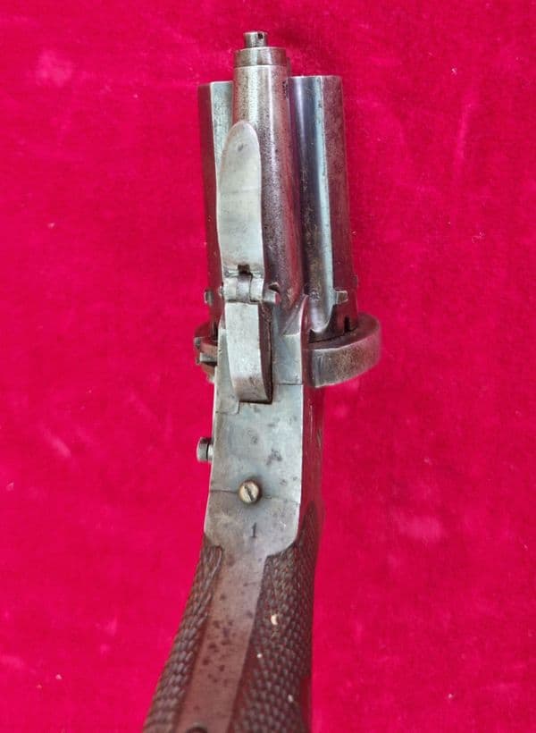 X X X SOLD X X X  Pin-fire pepper-box revolver. Circa 1865. Ref 4144.
