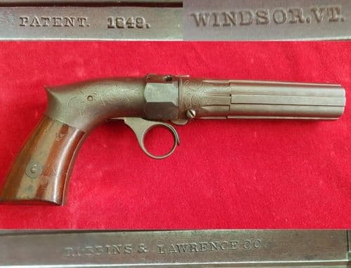X X X SOLD X X X Ring trigger breech-loading pepperbox by Robbins & Lawrence. C.1851. Ref 1896