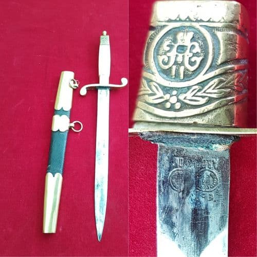 X X X SOLD X X X   Russian Naval officers dirk, embossed with the cypher of Nicholas II. Ref 1108.