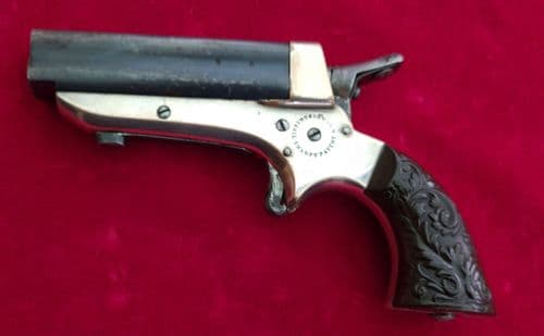 X X X SOLD  X X X Tipping & Lawden .30 rim-fire Sharps patent 4 shot derringer. Circa 1865. Ref 3258
