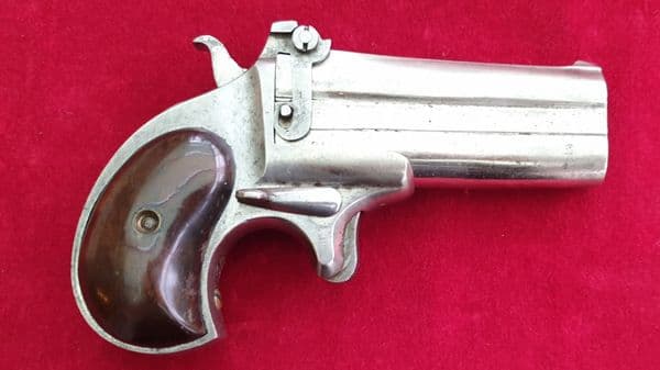 X X  X SOLD X X X unusual action .41 rimfire Remington style Derringer Pistol. Circa 1865. Ref 2521.