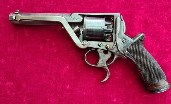 X X X SOLD X XDouble trigger Tranter pat, 38 cal Percussion Revolver.CLAYTON SOUTHAMPTON. Ref 3687.