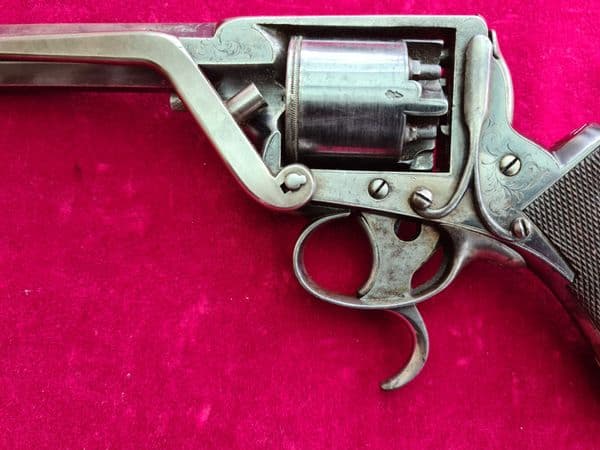 X X X SOLD X XDouble trigger Tranter pat, 38 cal Percussion Revolver.CLAYTON SOUTHAMPTON. Ref 3687.