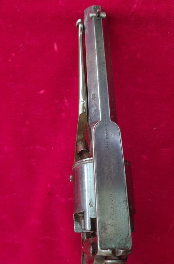 X X X SOLD X XDouble trigger Tranter pat, 38 cal Percussion Revolver.CLAYTON SOUTHAMPTON. Ref 3687.