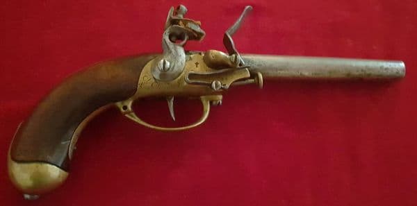 XXX SOLD XXX  Napoleonic Era French Military Flintlock pistol dating from circa 1777-1815. Ref 2524.