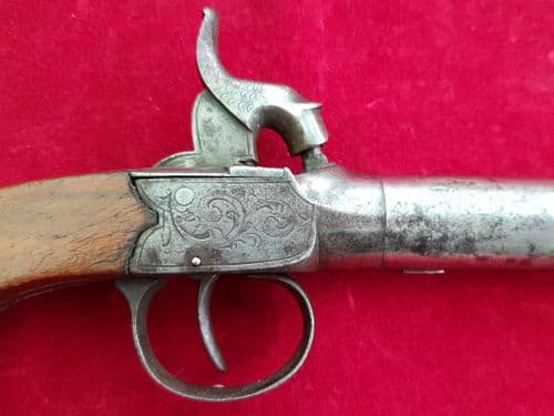 XXX SOLD XXX Percussion pocket pistol with screw-off barrel, circa 1840. Ref 9363.