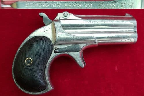 XXX SOLD XXX Remington .41 rim-fire double barrel over and under Gambler's Derringer. Ref 1916