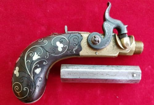 XXX SOLD XXX Side-hammer percussion pistol by W. Hole Bristol. Circa 1840. Ref 1914