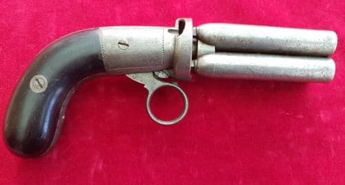 XXX SOLD XXX Under-hammer 4 barrelled Mariette style ring-trigger pepperbox revolver. Ref 1884.