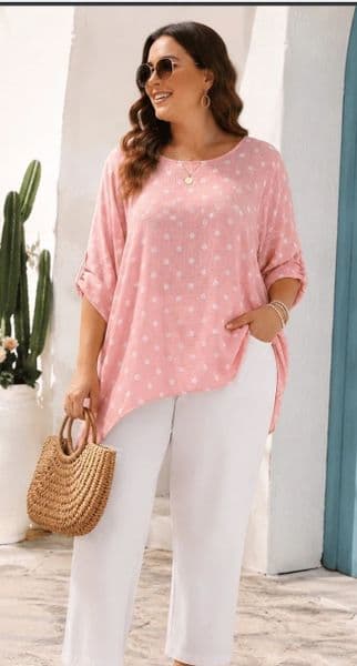 100%  Cotton asymmetric tunic top