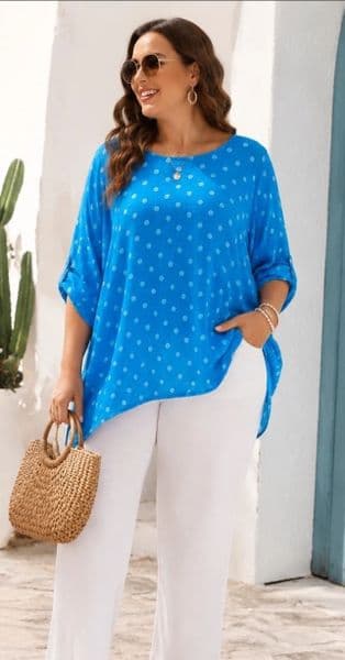 100%  Cotton asymmetric tunic top