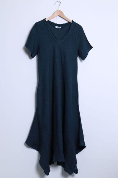 100% Linen Dress with Button Back Cuff
