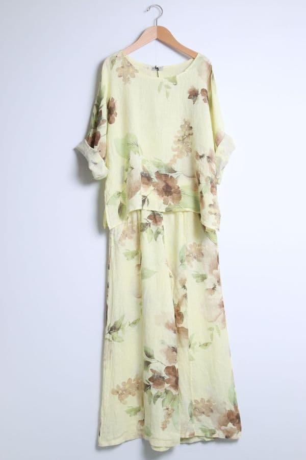 100% Linen Floral Top
