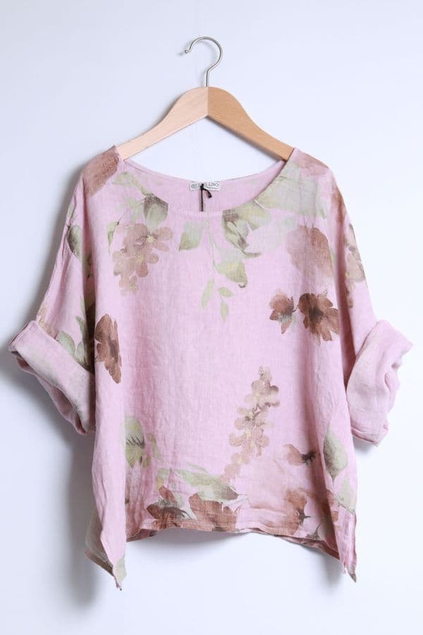 100% Linen Floral Top