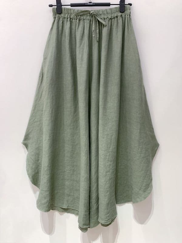 100% Linen Wide Leg Trousers