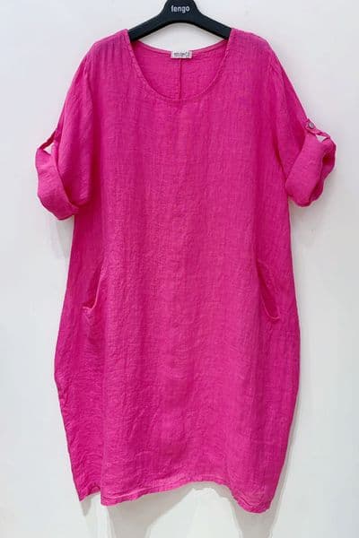 2 Pocket 100% Linen Dress
