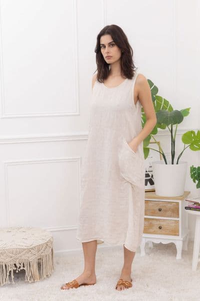2 Pocket Linen Sun Dress