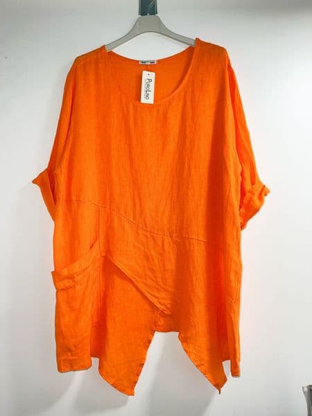 Asymmetric Linen Tunic Top