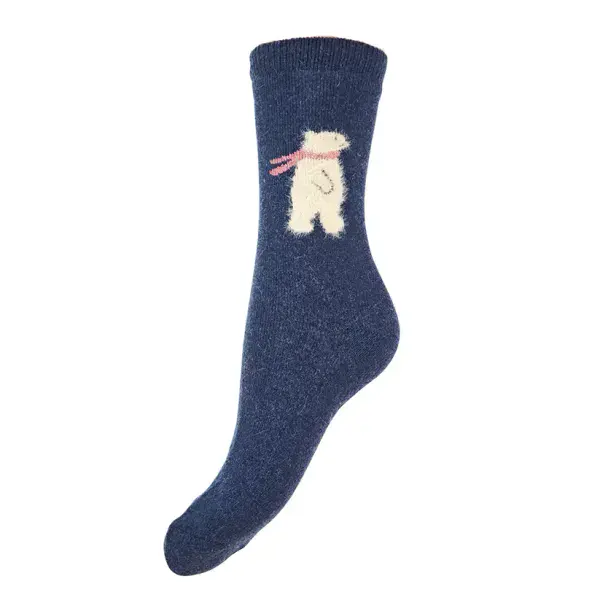 Blue Fluffy polar bear Wool Blend socks size 4-7