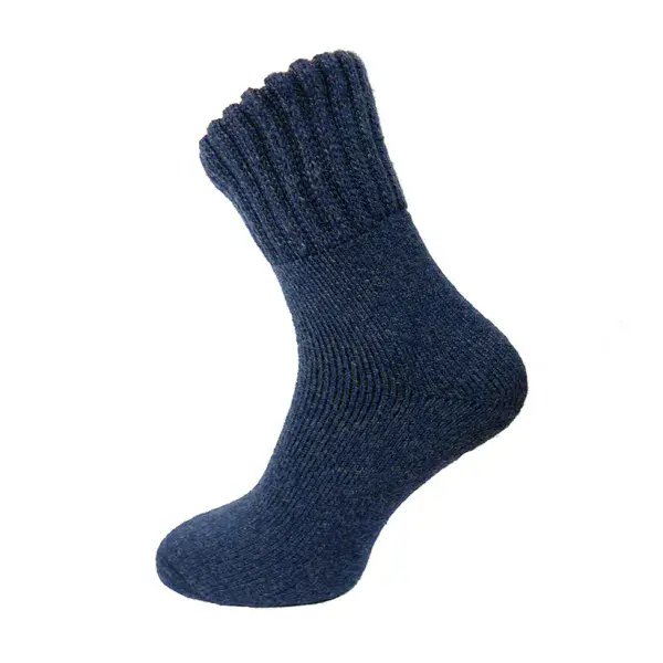 Blue thick wool blend socks with ribbed cuff Size *-12