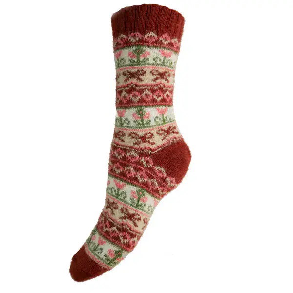 Bow patterned Wool Blend socks Size 3 - 7