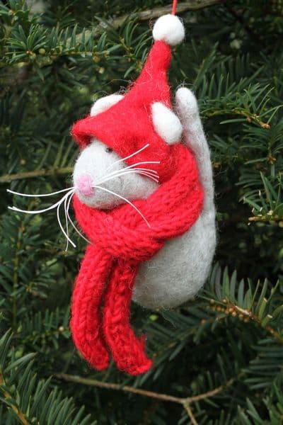Christmas Mouse Hanging Decoration