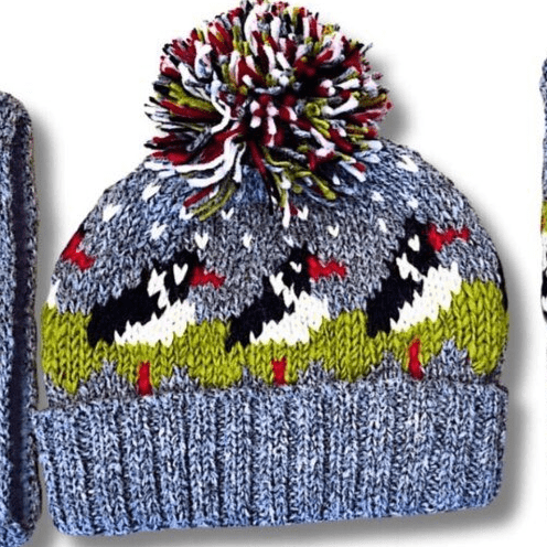Chunky Knitted Oyster Catcher Bobble Hat