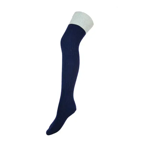 Dark blue over-the-Knee Wool Blend Socks
