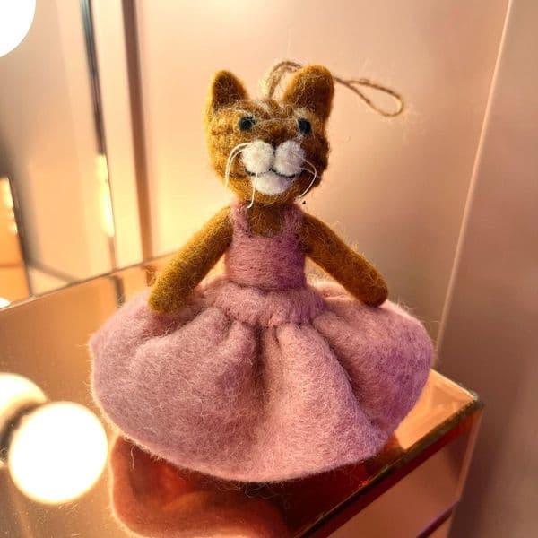 Felt Gracie Cat Hanging Decoration