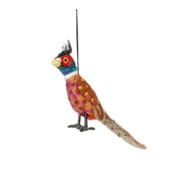 Felt Philippa the Pheasant Woodland Bird Hanging Decoration