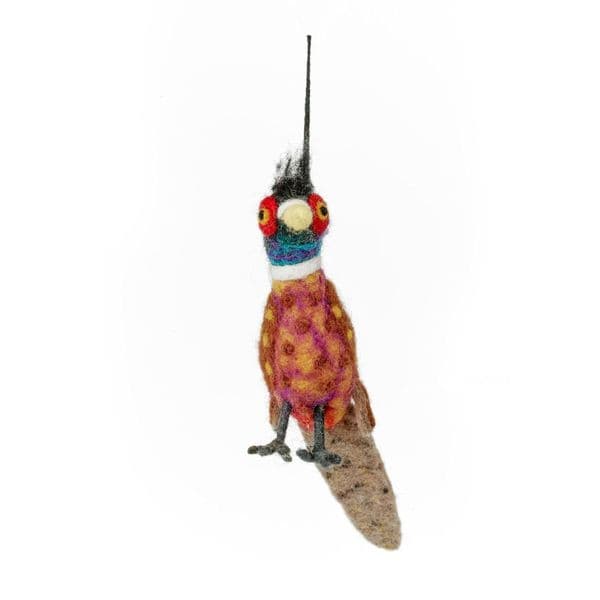 Felt Philippa the Pheasant Woodland Bird Hanging Decoration