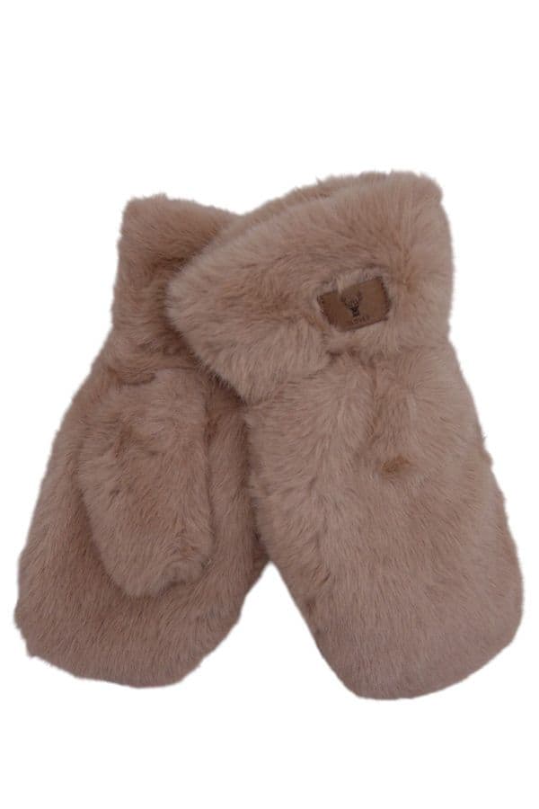 Fleece Lined Faux Fur Mittens