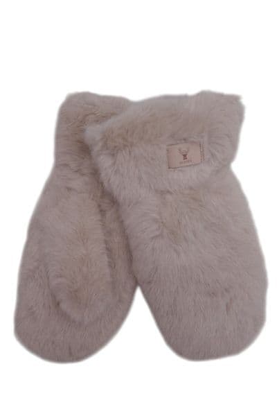 Fleece Lined Faux Fur Mittens