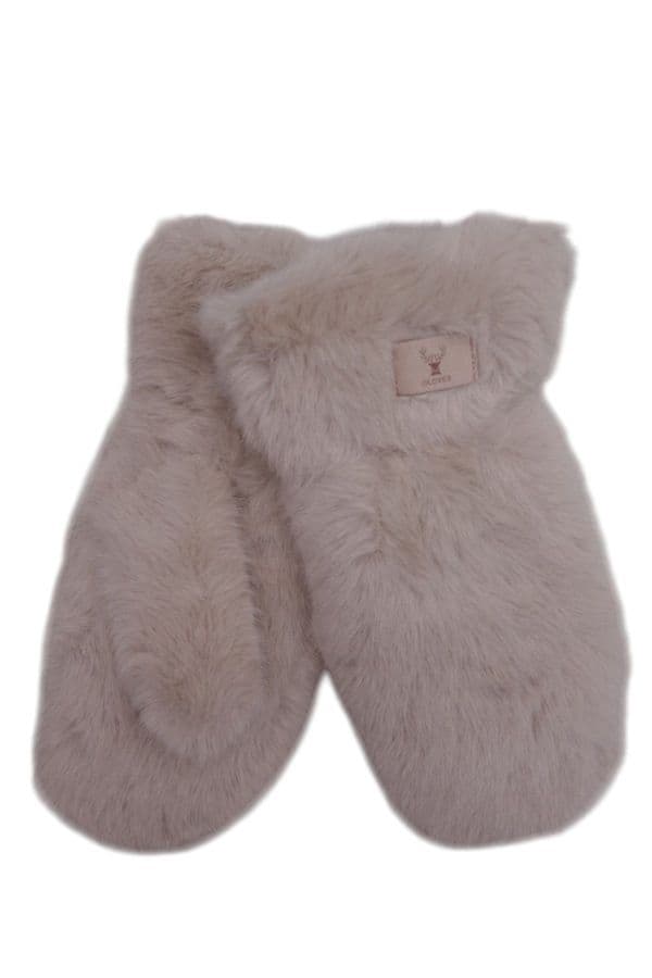 Fleece Lined Faux Fur Mittens