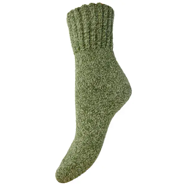 Green marl thick wool blend socks with ribbed cuff  size 4-7