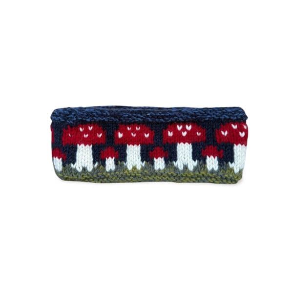 Hand-knitted Mushroom Wool Headband Midnight