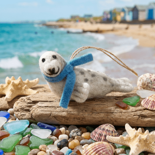 Handmade Felt Eduardo the Seal Hanging Sealife Decoration