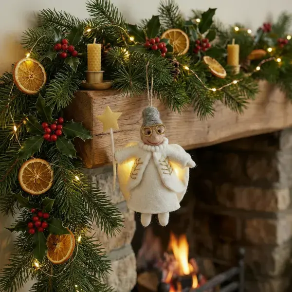 Handmade Felt Faith the Fairy Godmother Hanging Christmas Decoration