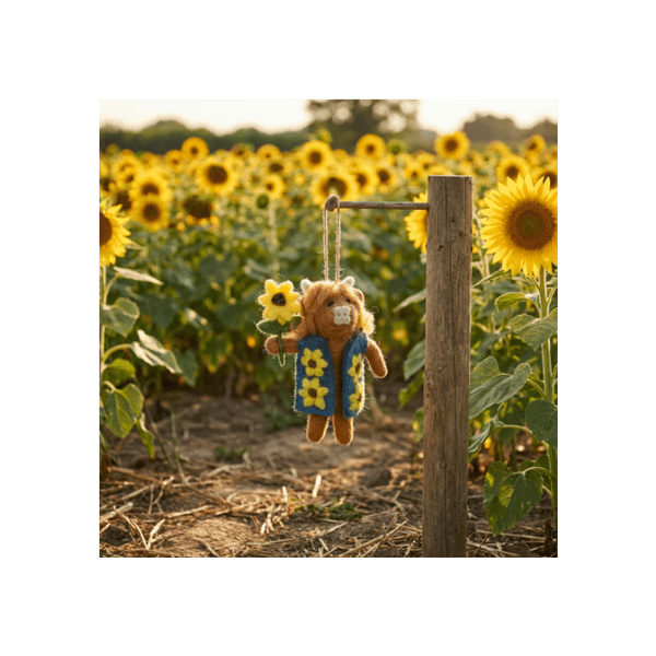 Handmade Felt Harrison the Highland Cow Hanging Decoration