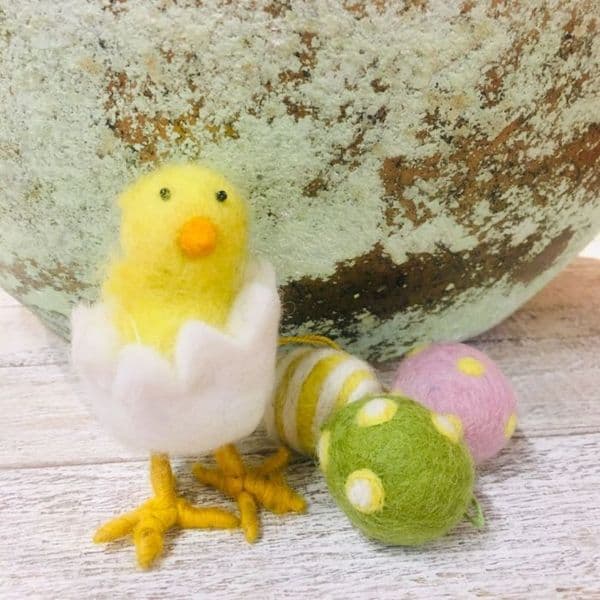 Handmade Felt Hatching Chick Standing Easter Felt Decoration