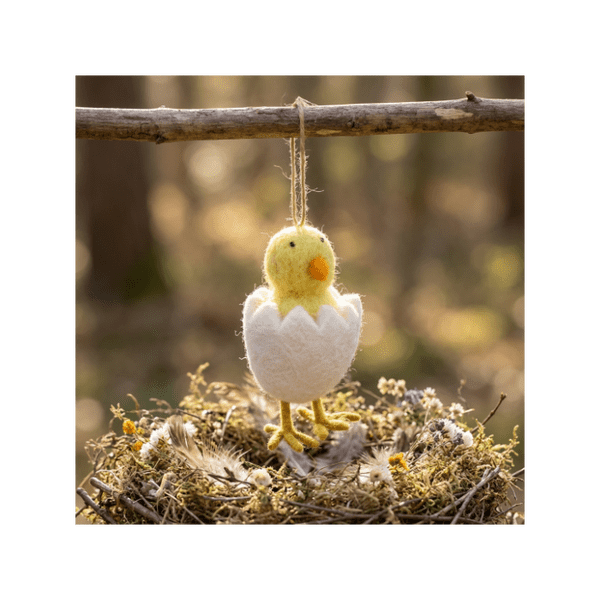 Handmade Felt Hatching Chick Standing Easter Felt Decoration