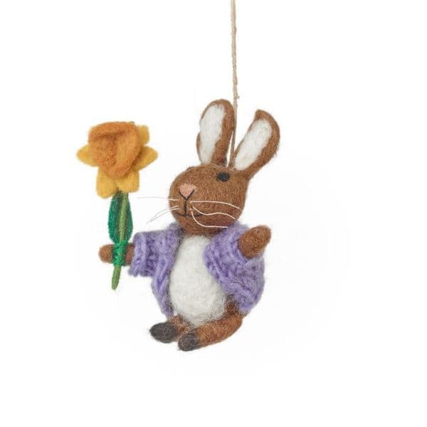 Handmade Felt Remi the Rabbit Easter Hanging Decoration