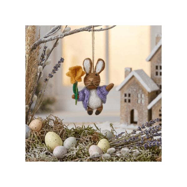 Handmade Felt Remi the Rabbit Easter Hanging Decoration