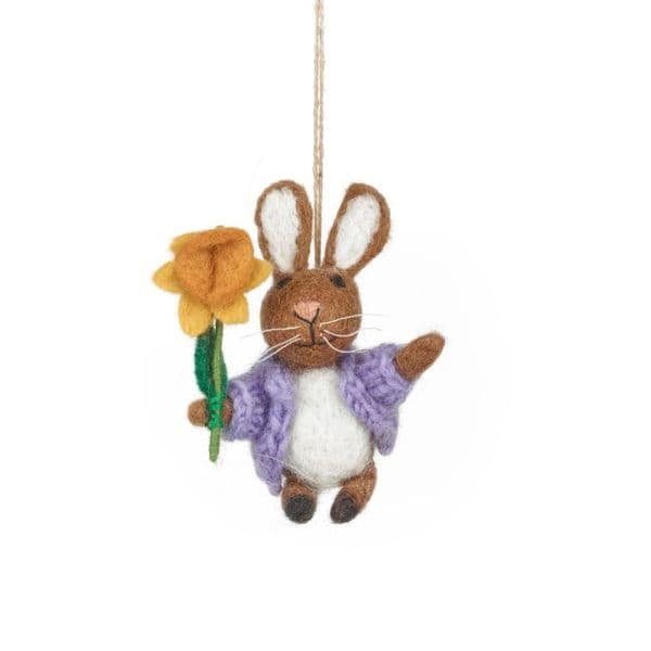 Handmade Felt Remi the Rabbit Easter Hanging Decoration