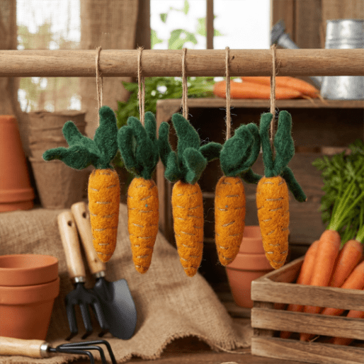 Handmade Hanging Carrots