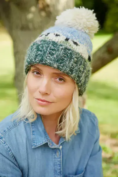 Hazy Sheep Bobble Beanie (Sherpa Fleece)