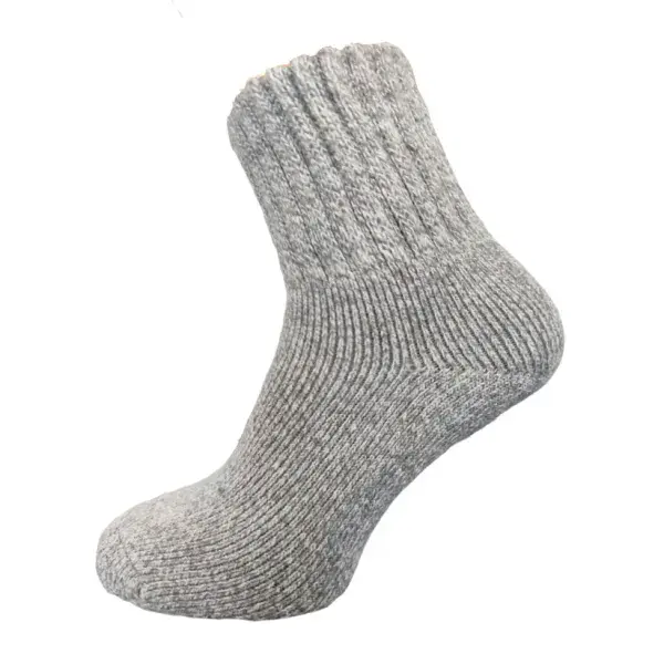 Light Grey thick wool blend socks with ribbed cuff Size *-12