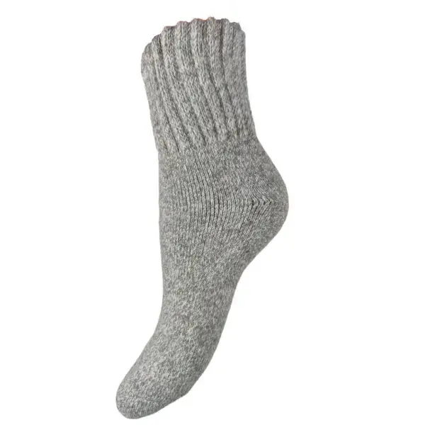 Light Grey thick wool blend socks with ribbed cuff size 4-7